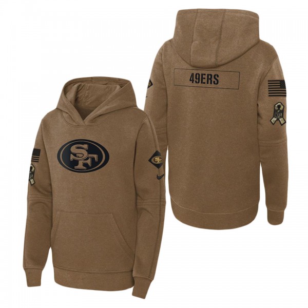 Youth San Francisco 49ers Brown 2023 NFL Salute To Service Club Fleece Pullover Hoodie