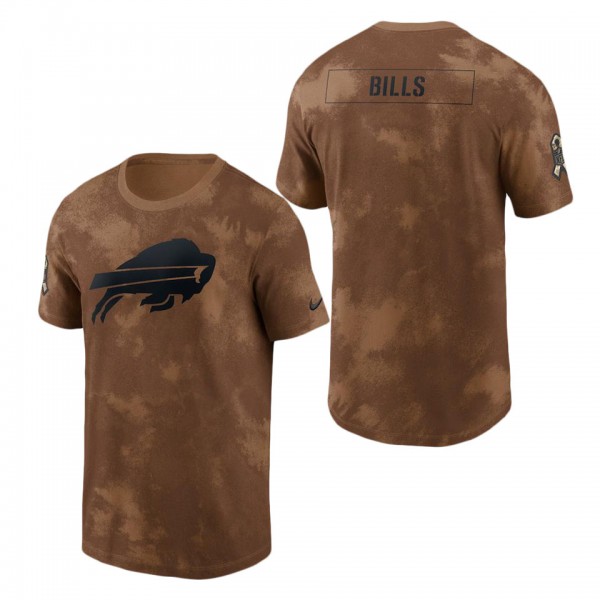 Men's Buffalo Bills Brown 2023 NFL Salute To Service Sideline T-Shirt