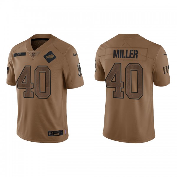 Men's Buffalo Bills Von Miller Brown 2023 NFL Salute To Service Limited Jersey