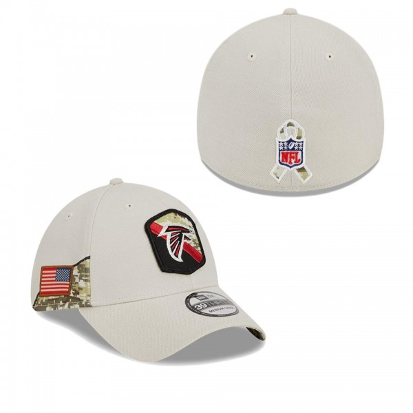 Men's Atlanta Falcons Stone 2023 NFL Salute To Service 39THIRTY Flex Hat