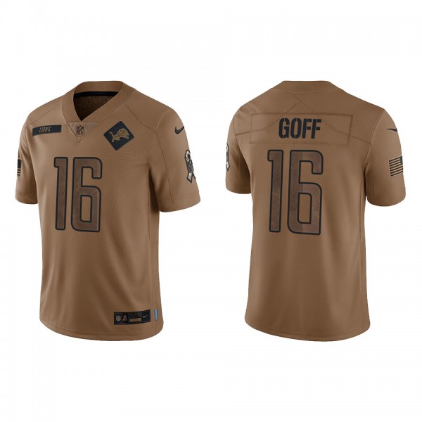 Men's Detroit Lions Jared Goff Brown 2023 NFL Salute To Service Limited Jersey