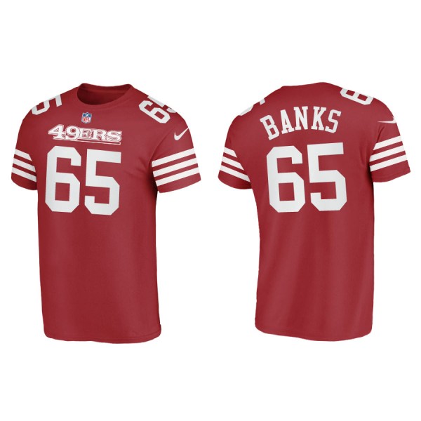 Aaron Banks San Francisco 49ers Men's Name & Number Scarlet T-Shirt