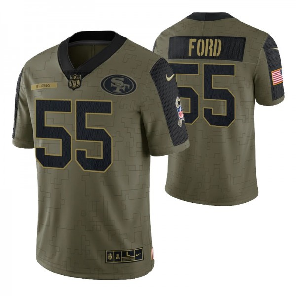 San Francisco 49ers Dee Ford #55 Olive Limited 202...
