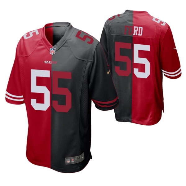Men's San Francisco 49ers Dee Ford #55 Split Red B...