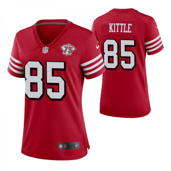 Women's San Francisco 49ers George Kittle #85 75th Anniversary Scarlet Alternate Game Jersey
