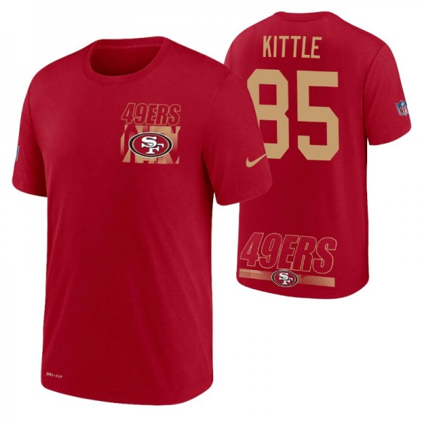 San Francisco 49ers George Kittle #85 Scarlet Performance Men's T-shirt