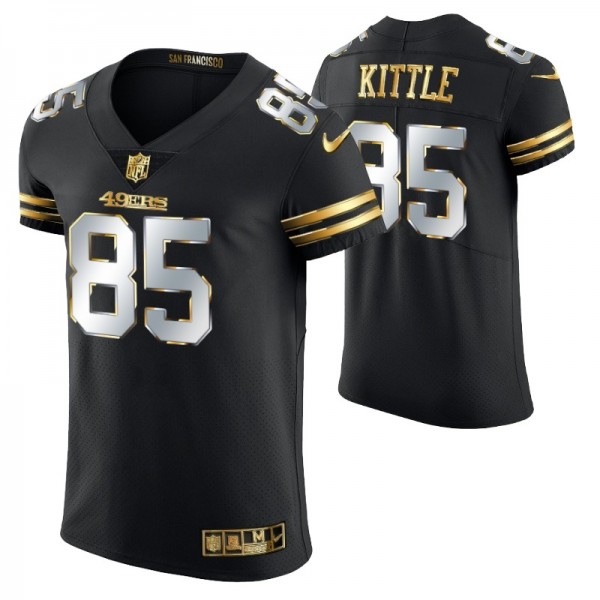 San Francisco 49ers George Kittle #85 Golden Edition Black Elite Jersey