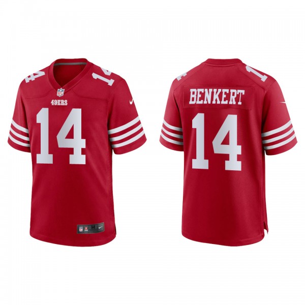 Men's San Francisco 49ers Kurt Benkert Scarlet Game Jersey