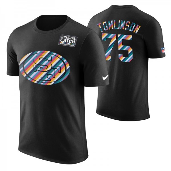 Nike San Francisco 49ers Multicolor Crucial Catch #75 Laken Tomlinson Black Performance T-shirt