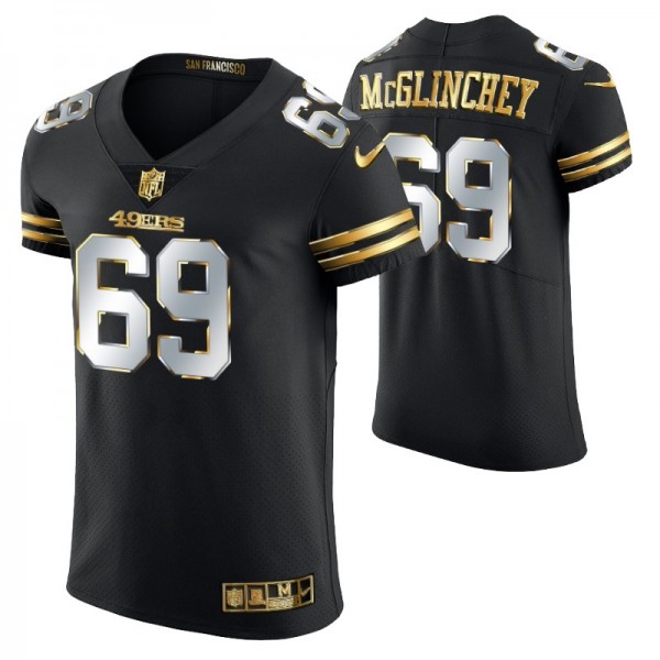 San Francisco 49ers Mike McGlinchey #69 Golden Edition Black Elite Jersey