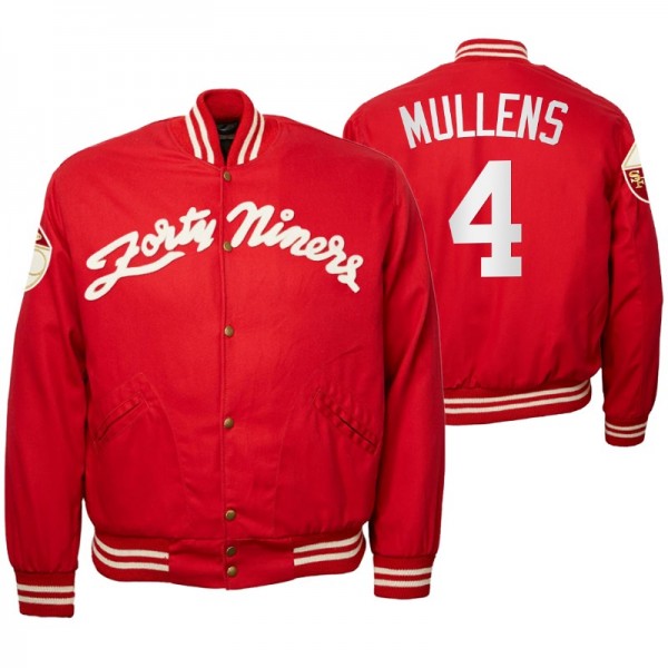 Nick Mullens No. 4 San Francisco 49ers Red Full-Sn...