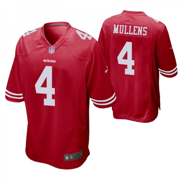 San Francisco 49ers Nick Mullens #4 Game Scarlet J...