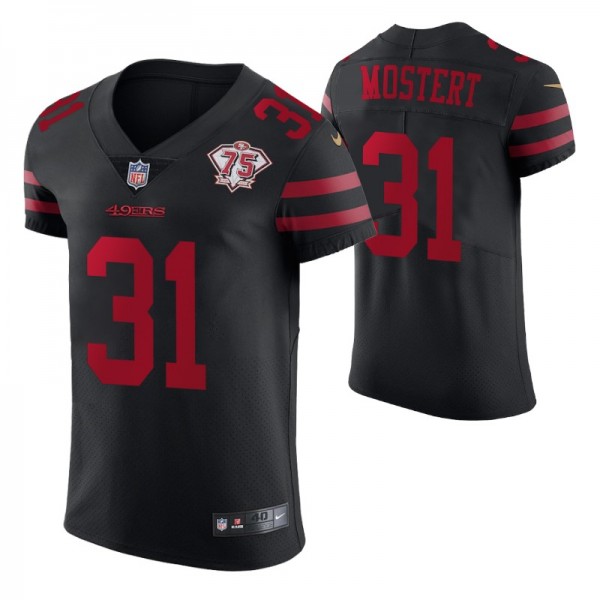 San Francisco 49ers Raheem Mostert #31 Black 75th ...