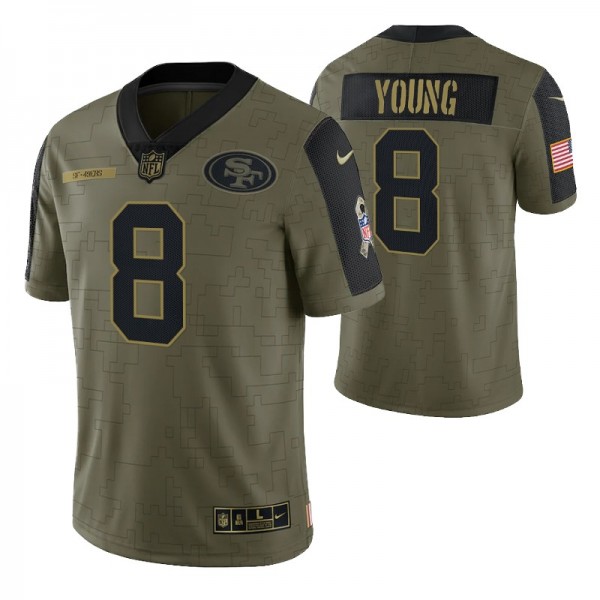 San Francisco 49ers Steve Young #8 Olive Retired P...