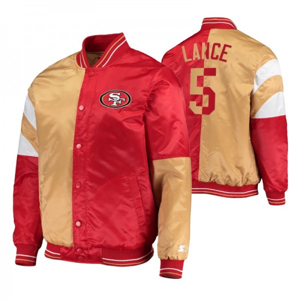 San Francisco 49ers NO. 5 Trey Lance Scarlet Gold ...
