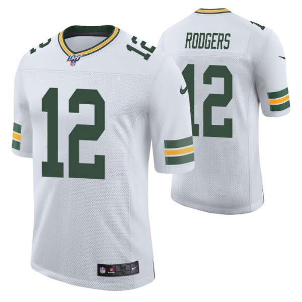 Green Bay Packers Aaron Rodgers White 100th Season...