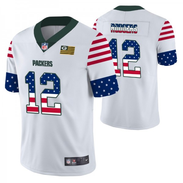 Green Bay Packers Aaron Rodgers White Independence...