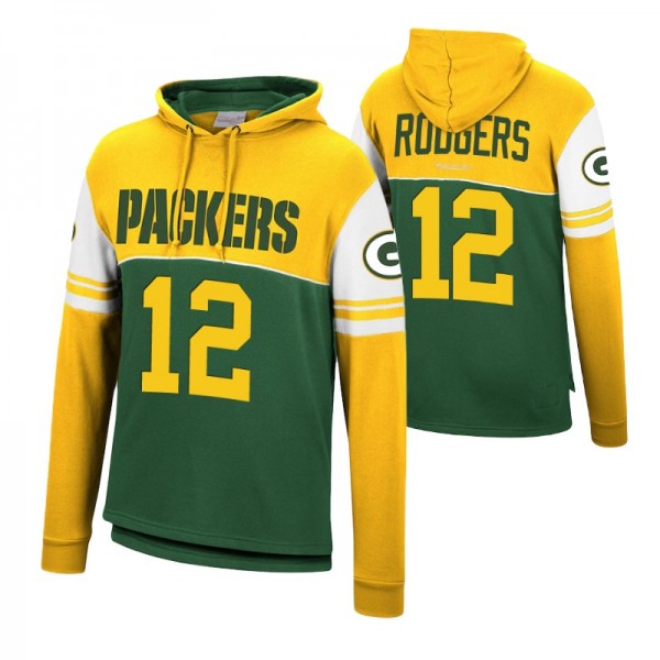 #12 Aaron Rodgers Green Bay Packers Green Gold Hom...