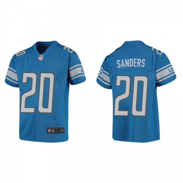 Youth Barry Sanders Detroit Lions Blue Game Jersey