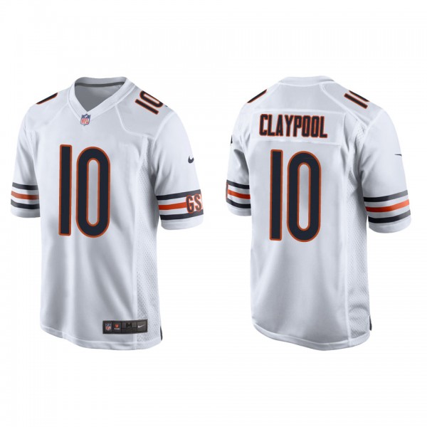 Men's Chicago Bears Chase Claypool White Game Jers...