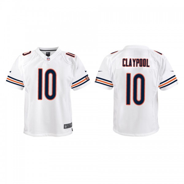 Youth Chicago Bears Chase Claypool White Game Jers...