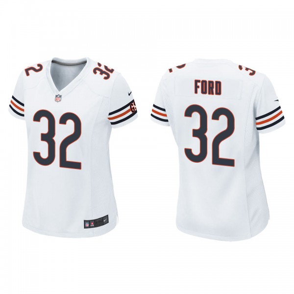 Women's Chicago Bears Isaiah Ford White Game Jerse...
