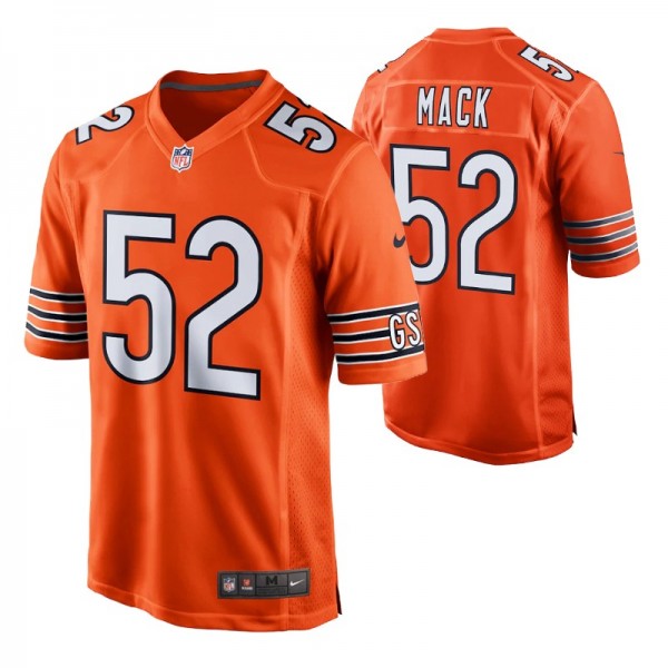 Men's Chicago Bears Khalil Mack #52 Game Orange Je...