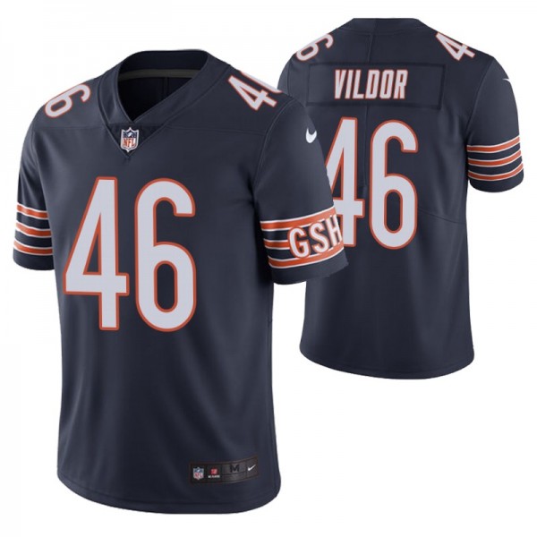 Men's Chicago Bears Kindle Vildor 2020 NFL Draft Navy Color Rush Limited Jersey