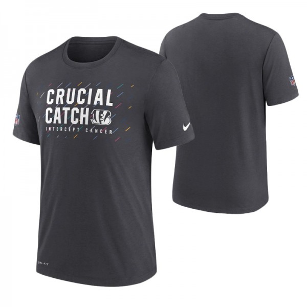Cincinnati Bengals 2021 NFL Crucial Catch Performance T-Shirt - Charcoal