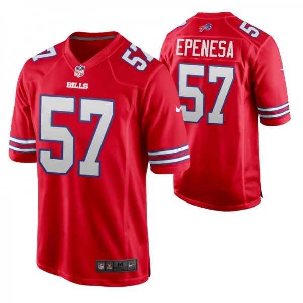 Buffalo Bills AJ Epenesa #57 Game Red Alternate Je...