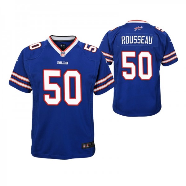 Buffalo Bills Gregory Rousseau #50 Royal Game Yout...