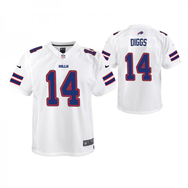 Buffalo Bills Stefon Diggs #14 White Game Youth Je...