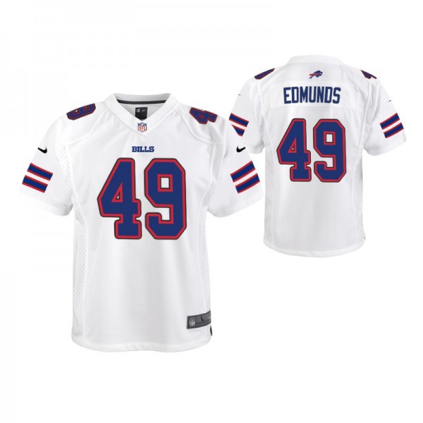 Buffalo Bills Tremaine Edmunds #49 White Game Yout...