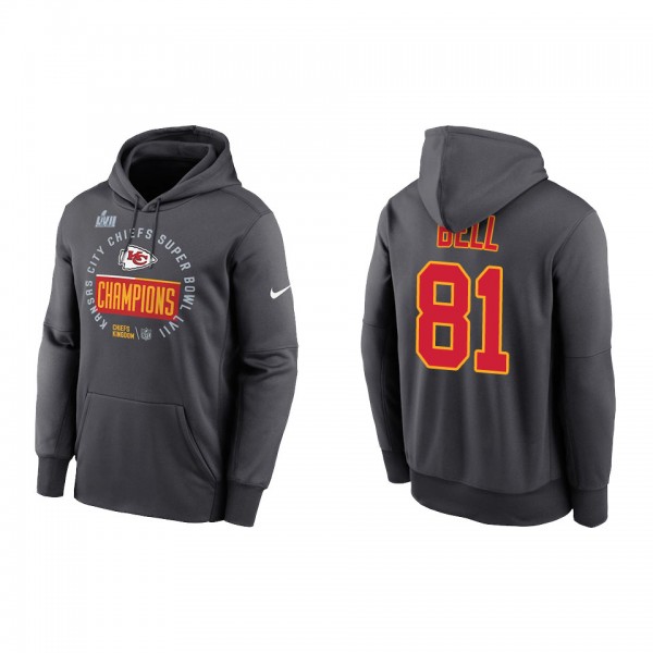 Blake Bell Kansas City Chiefs Anthracite Super Bowl LVII Champions Locker Room Trophy Collection Pullover Hoodie
