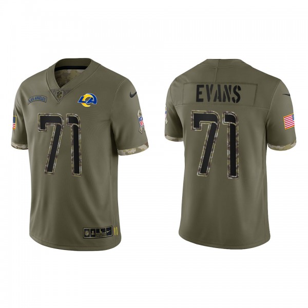 Bobby Evans Los Angeles Rams Olive 2022 Salute To ...
