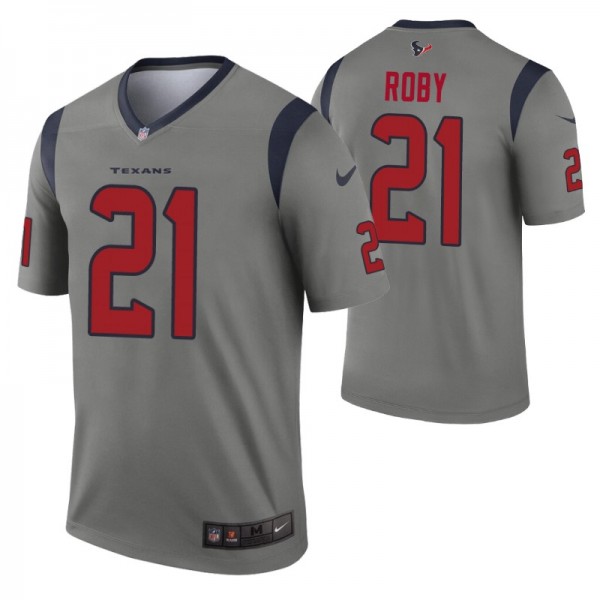 Men's Bradley Roby Houston Texans Jersey Gray Inverted Legend Edition