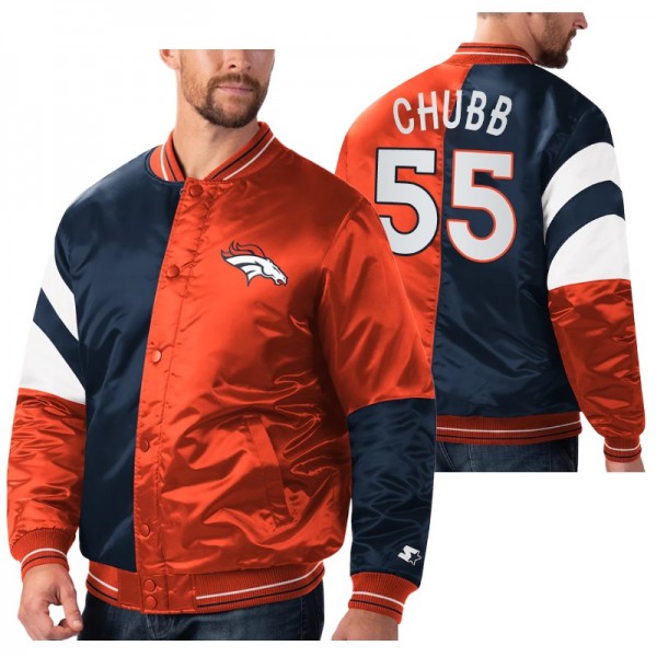 Denver Broncos #55 Bradley Chubb Orange Navy Split...