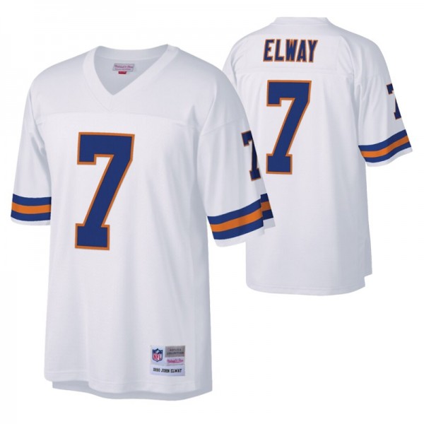 Men's Denver Broncos John Elway White Legacy Repli...