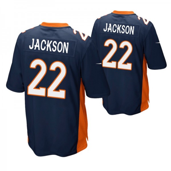 Denver Broncos Kareem Jackson #22 Navy Game Jersey