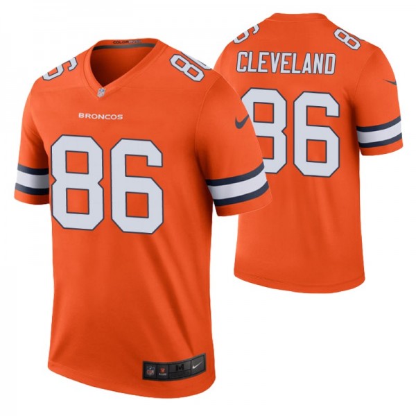 Tyrie Cleveland Denver Broncos Orange Color Rush L...