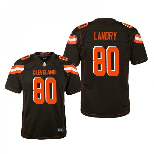 Youth - Cleveland Browns #80 Jarvis Landry Brown N...
