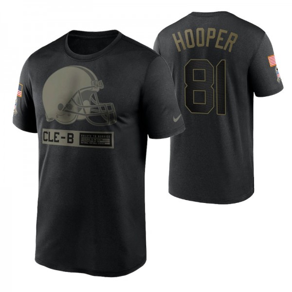 Cleveland Browns 2020 Salute To Service Austin Hooper #81 Team Logo Performance T-shirt - Black