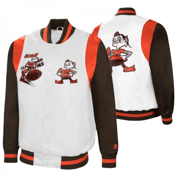 Cleveland Browns White Brown Full-Snap Retro The A...