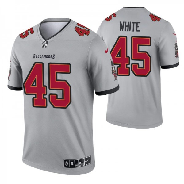 Tampa Bay Buccaneers Devin White #45 Gray Inverted...