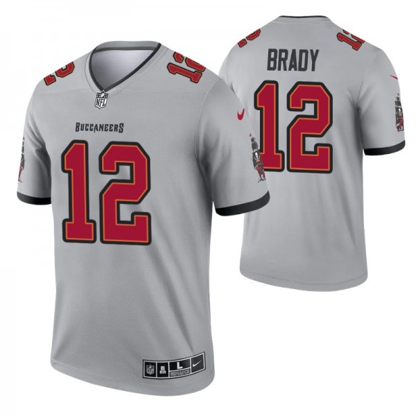 Tampa Bay Buccaneers Tom Brady #12 Gray Inverted L...