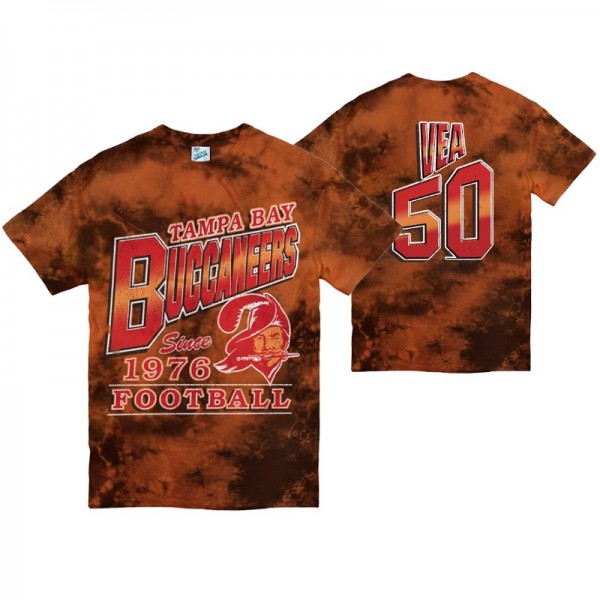 Vita Vea #50 Tampa Bay Buccaneers Vintage Inspired Orange Legacy Fb Streaker T-Shirt