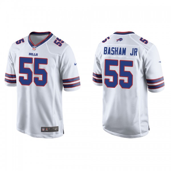 Men's Buffalo Bills Carlos Basham Jr. White Game J...