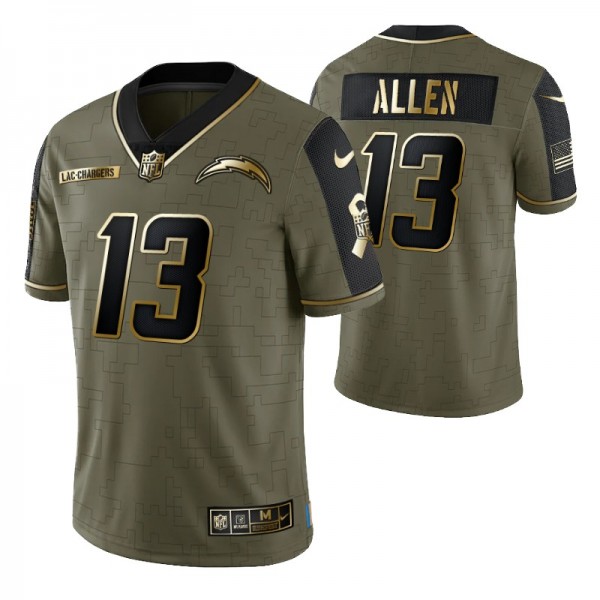 Los Angeles Chargers #13 Keenan Allen Olive Gold 2021 Salute To Service Limited Jersey