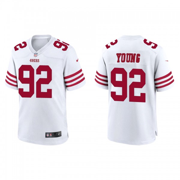 Men's San Francisco 49ers Chase Young White Game J...