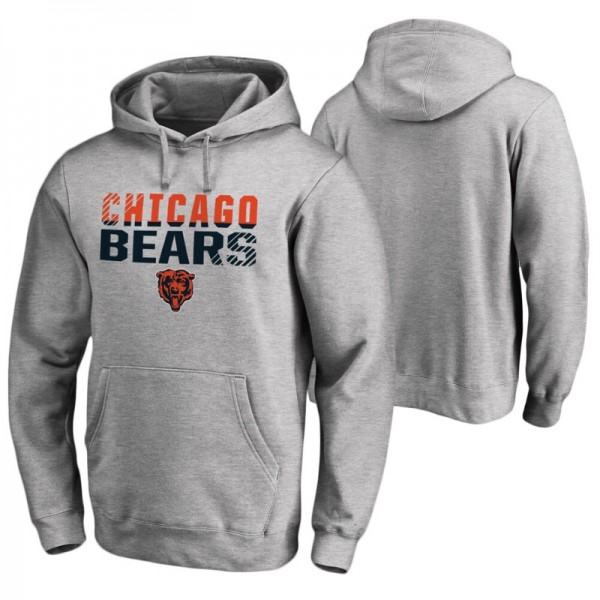 Chicago Bears Ash Iconic Fade Out Pullover Hoodie